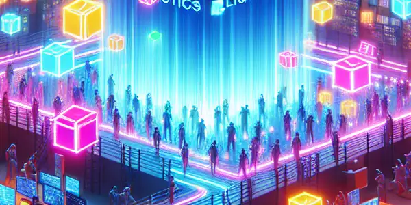 A vibrant logistics warehouse showcasing colorful packages of adult content, emphasizing efficiency and modern distribution systems.