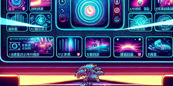 A modern living room featuring a sleek digital device displaying colorful thumbnails of exclusive adult video content.